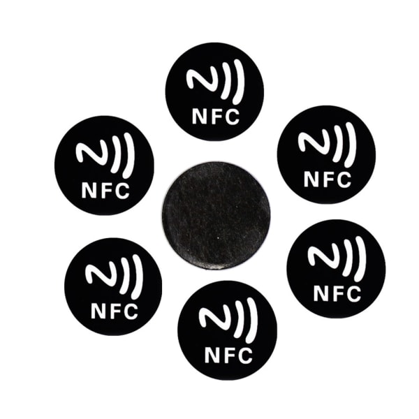 Självhäftande Universal NTAG213 Etikettetiketter Metallic för NFC-aktiverade telefoner 6x