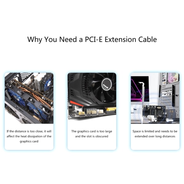Pcie3.0 förlängningskabel hög hastighet för moderkort PCIE Networking Expansion Card 0.3 m