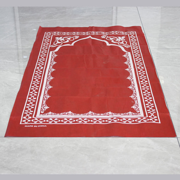 Muslimsk bönmatta Vikbar islamisk interaktiv bönrituell matta prydnad Off white