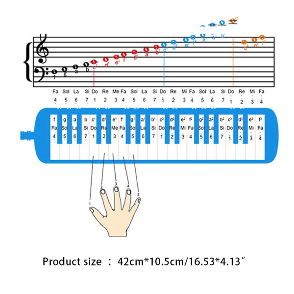 Hållbar 32 Piano Tangenter Melodica Med Väska Musikinstrument Nybörjare Black