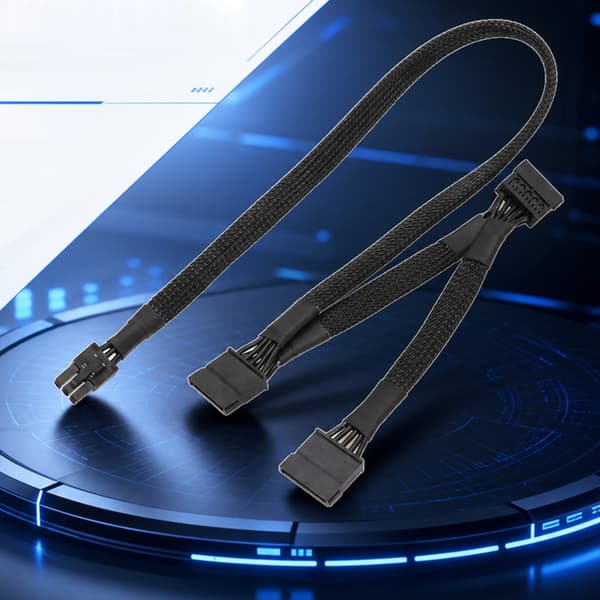 Fleksibelt 6Pin til Triple SATA strømkabel til modulære PSU'er Effektiv energi