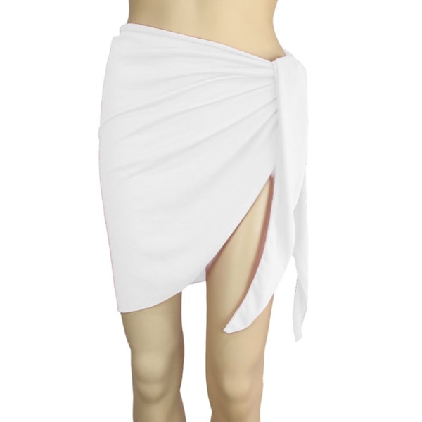 Sarong-coverups til kvinder, strand-wrap-nederdel, badedragt, wrap-shorts, svømme-pareo White