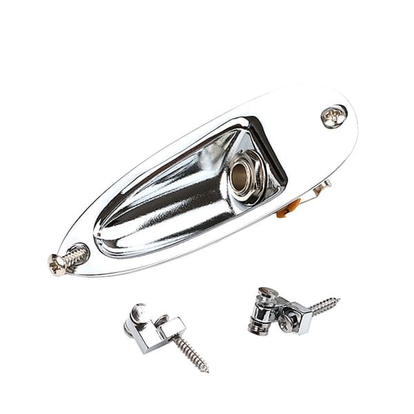Bådstil 1/4\" Loaded Guitar Pickup Output Jacks Stik Socket Plade og Skruer