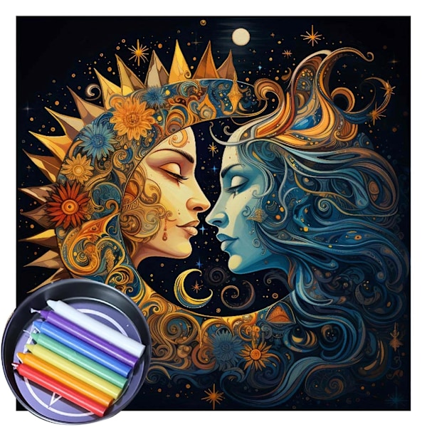 Upplev andlighet Tarot duk Bordsduk Matbord Dekor B 60x60cm
