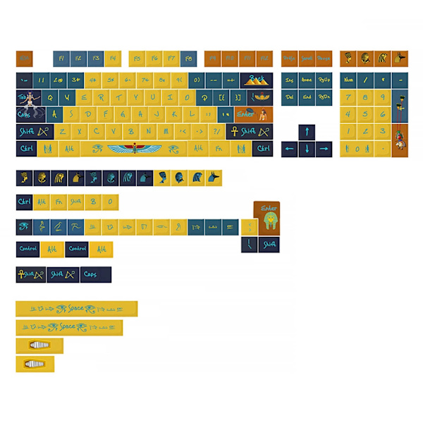 154 nycklar Colorful Egypt Journey XDA Profile Keycaps PBT DYE-Sublimation Keycap för mekaniska tangentbord MX switchar