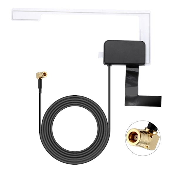 DAB/DAB+ bilradio for hovedenhet Antenne Frontrutemontering SMB Plugg Signalmottak 18dBi Innebygd signalmottak