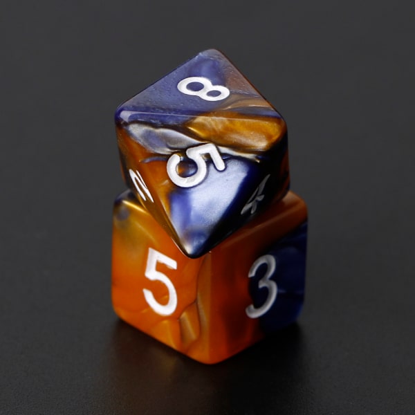 7 st/set Akryl Polyhedral Tärningar För TRPG Brädspel D4-D20 4
