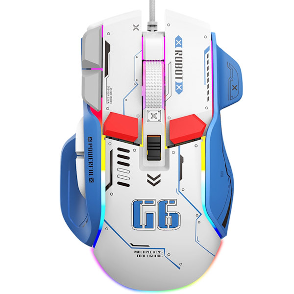 Kablet gamingmus med RGB-baggrundsbelyst 10 programmerbare knapper Kablet USB-mus