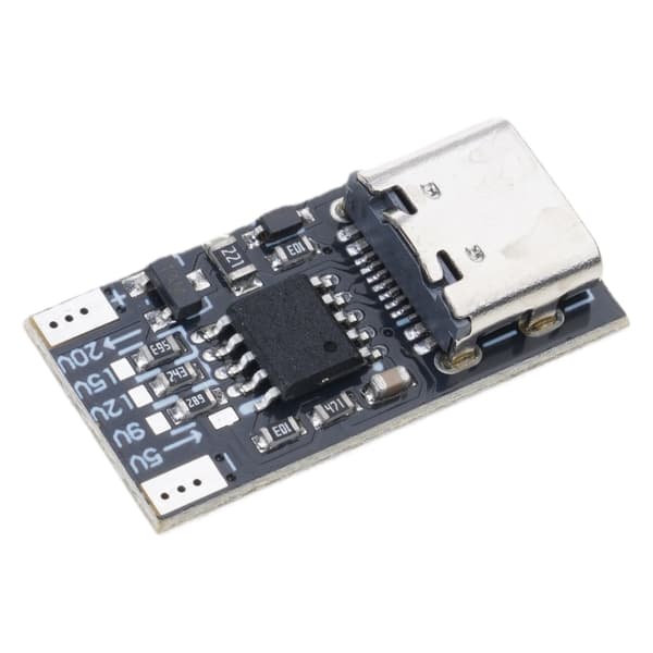 Programmerbar USB C Strømadapterkort 9V 12V 15V 20V Justerbar Udgang