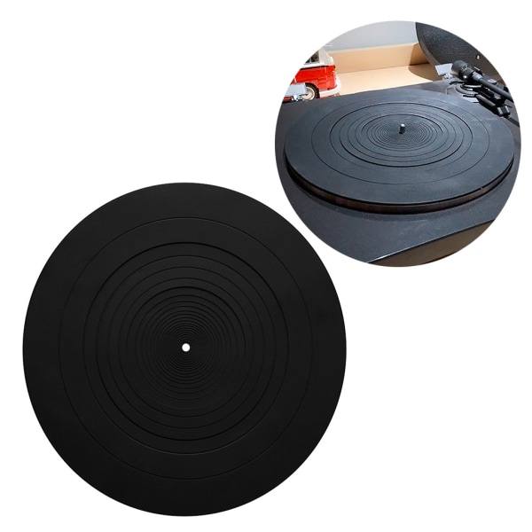 12 tums skivspelare tallrik matta gummi silikon skivspelare Slipmat Pad för alla för LP Vinyl skivspelare Svart