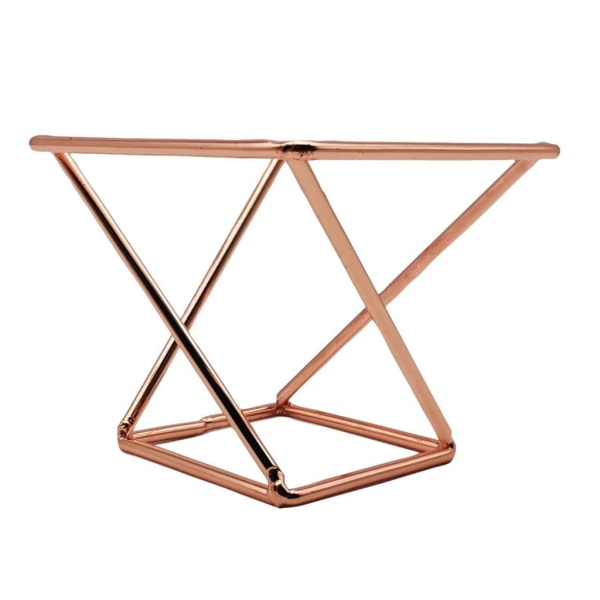 3D Geometrisk Powder Puff Hylla Sponge Display Torkställ Kosmetikfäste Rose Gold