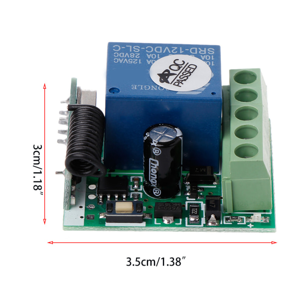 433Mhz Universal trådlös fjärrkontroll för DC 12V 1CH relämottagaresändare