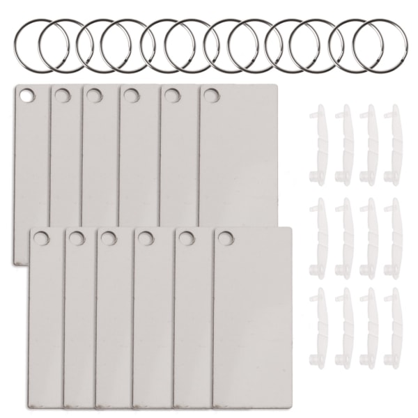 12X dobbel utskrivbar hvit blank MDF for nøkkelring varmeoverføring sublimering blankt trebrett for DIY for nøkkelringer Ke