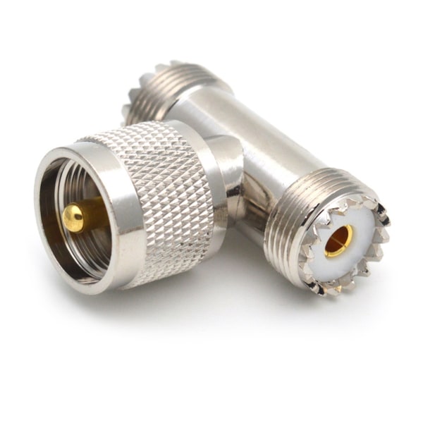 1-Pack PL-259 UHF Triple Tee Connector UHF Han PL259 til Dual UHF Hun SO239 Adapter RF Koaksial Connector UHF T Form