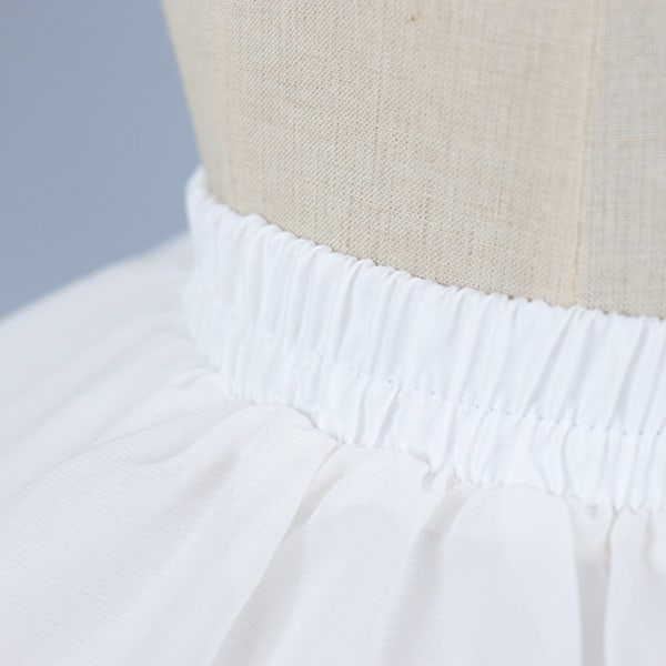 Kvinnor Crinoline underkjol bur 2-bågar vit kjol Flickor Half Slips Underkjol för Lolita Cosplay Victorian Vintage Party