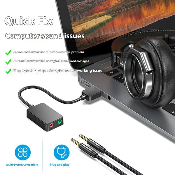 Computer USB Lyd Dobbelte 3,5 mm Stik til Gaming Headsets og Stemme