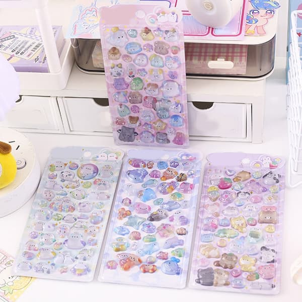 3D Resin Sticker Scrapbooking Sticker til Journal Notesbog Laptops Telefon Cover
