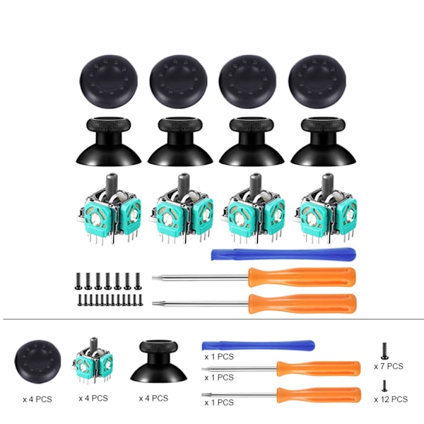 R L Bumper Trigger Button Tool Kit Ersättning 3D Analog Stick för XB One Slim