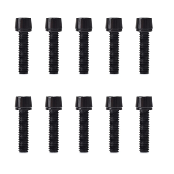 10 stk. 5x20mm/6x20mm Sykkel Stem Skruer Bolter med Avstandsstykke Sykkelstyre Del M5x20mm Black