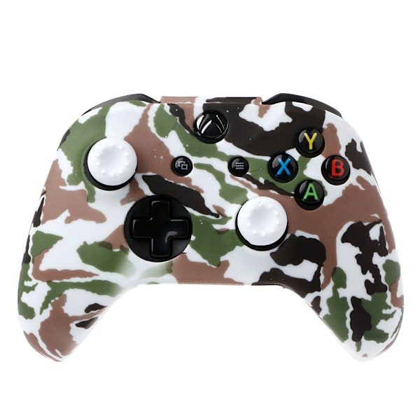 Camouflage Silikon Cover Skin for Case with Thumb Grip Cap for XB One X & One S Game Controller
