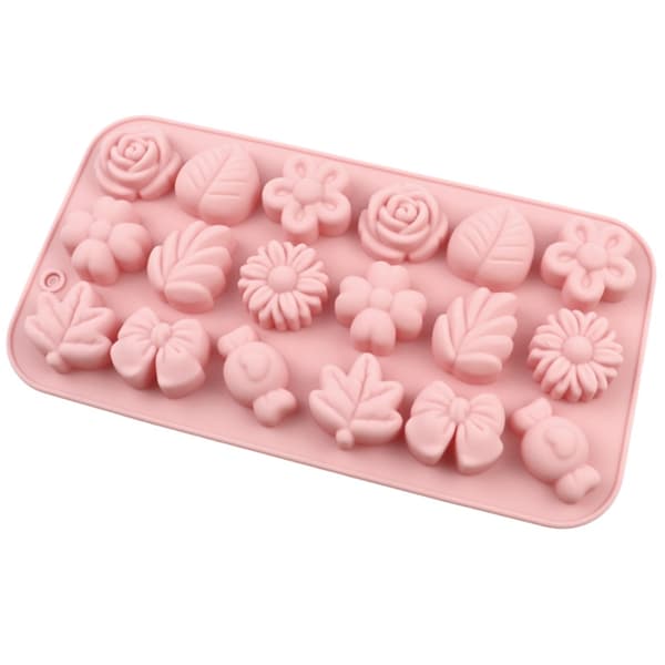 Fleksible silikonebageforme til blomsterformet chokolade, kager og slik
