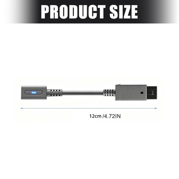 Laddningsadapterkabel för konsolströmkabel 12 cm längd bärbar