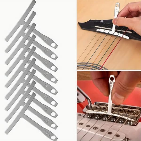 9 st gitarr mätverktyg rostfritt stål greppbräda linjal för elgitarr