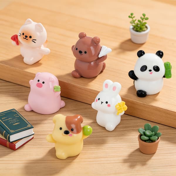 Miniature Katte Statue Havepynt Harpiks Hundefigurer Legetøj Mini Kagepynt