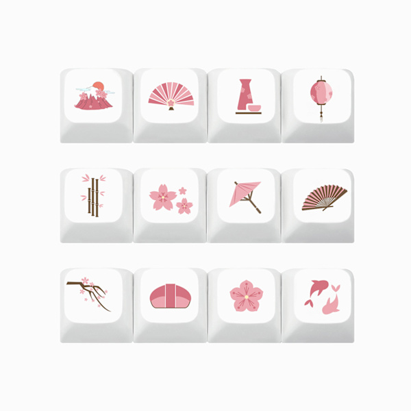 Allovered Dye Subbed Tokyo Story Keycap 12 Keys XDA Profile for Key Caps til MX Switch SK61 TKL87 108 DIY Keycaps