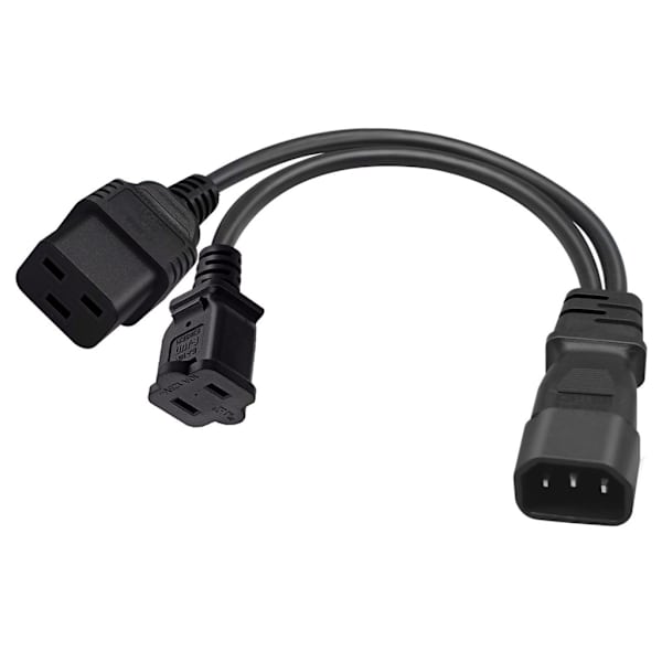 IEC320 C14 til IEC320 C19+Nema 1-15R AC-strømadapterkabel, 3 terminaler han til hun strømstik Ledningsledning