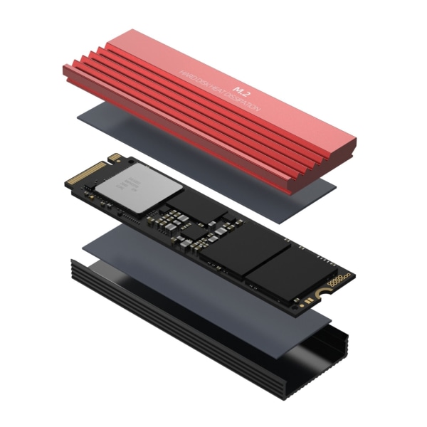 Avancerad M.2 SSD NVMe kylflänsar i aluminium för PCIe SATA M 2 SSD Gray