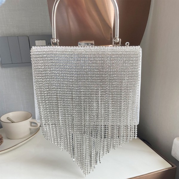 Dam-Rhinestone Tofs Handväska Evening Clutch Bag Diamond Box Väska för fest