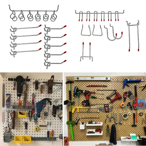 114 stk. Pegboard-krog til arbejdsområder og optimering af hobbyrum