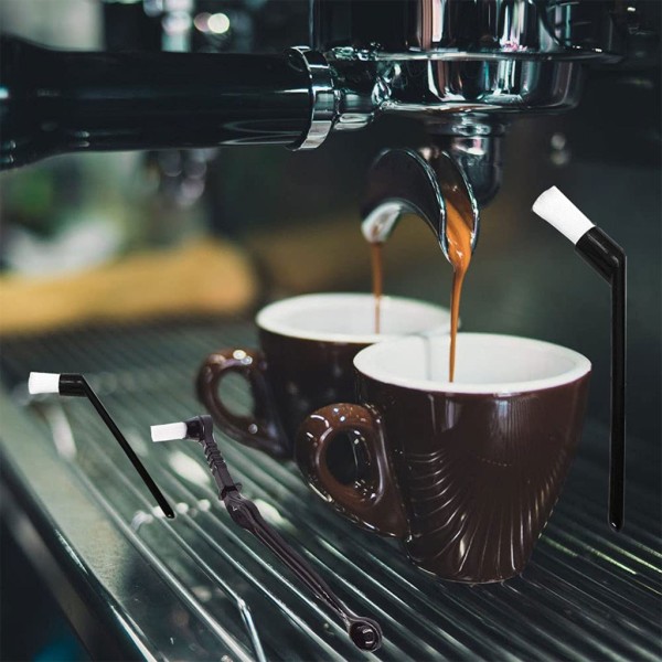 8 st Trä kaffekvarn maskin rengöringsborste och nylon espresso borste