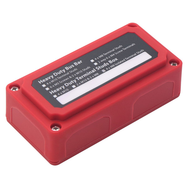 Slitesterk og vanntett 200 Amp Bus Bar Terminal Block Box Enkel ledningsføring Passer for 48V kjøretøy for Auto Boat RVs Yacht