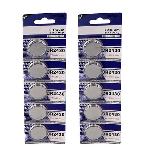 Praktiske 3V CR2430 knapcellebatterier til ure Lommeregnere Effektiv strømløsning Stabil udgangscellebatteri null - 10 pieces