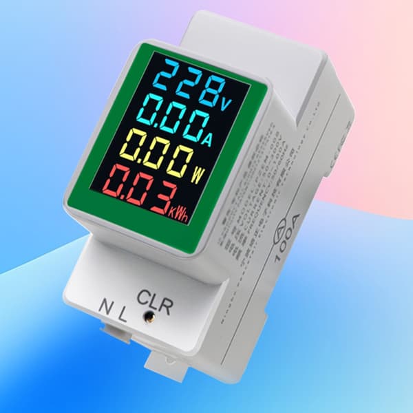 Elektrisk energimåler Enfaset elmåler Voltmeter Amperemeter Watt Kwh