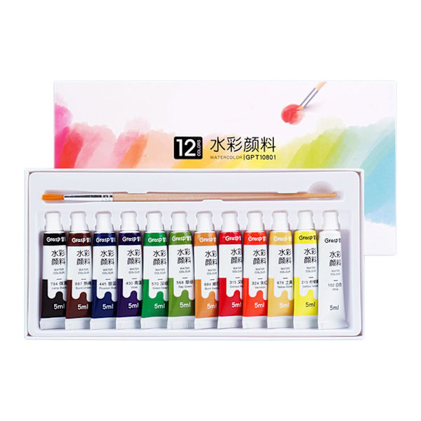 Set akvarellrör Rich Pigment Non Fading för barn Vuxen 0,17oz