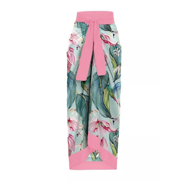 Badetøjsdækken til kvinder Lang Chiffon Strand Tie Wrap Skørt Bikini Wrap Skørt Apricot One size fits all