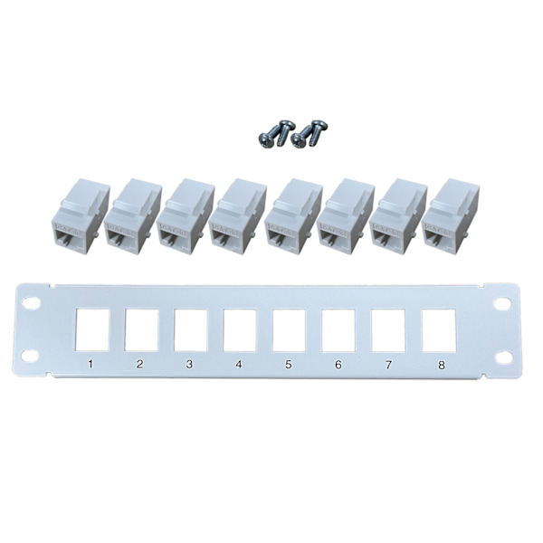 8 port lige gennem CAT5e patchpanel RJ45 netværkskabeladapter Keystone-stik