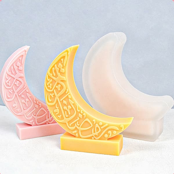 Mån Resin Form Ljusformar Månformade Silikonformar DIY Gjutformar