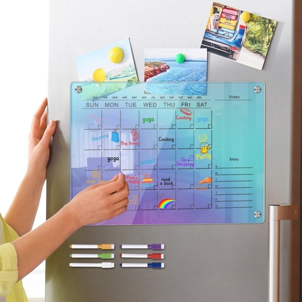 Magnetisk kalender Whiteboard Kylskåp Veckomånadsplanerare Kalender för kök Inköpslista Att göra-lista null - HCTYU390 large