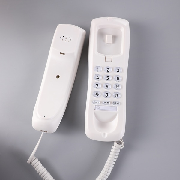 HCD3588 Fast fast väggtelefon Bärbar Minitelefon Väggupphängning- Telefon för hemmakontor Hotell Spas Center White