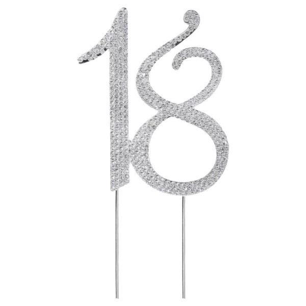 Diamante for Rhinestone Number 18 Cake Topper för 18-års bröllopsdagar