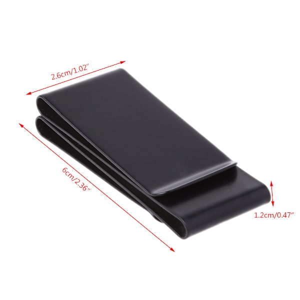 Ruostumattomasta teräksestä valmistettu ohut kaksipuolinen Money Clip Kukkaro Lompakko Luottokortin tunnuspidike Silver