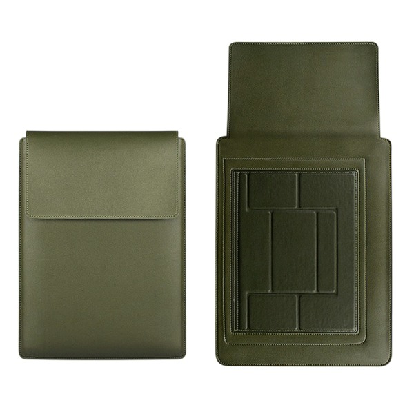 PU læder taske til bærbar computer 13/13,3/ 14/15,4 tommer notebook cover Notebook sleeve taske Foldbart stativ musemåtte 3 i 1