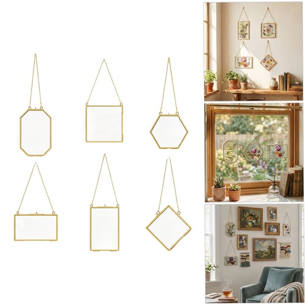 6 enheter mode metall glas bildramar lämpliga för botaniska utställningar