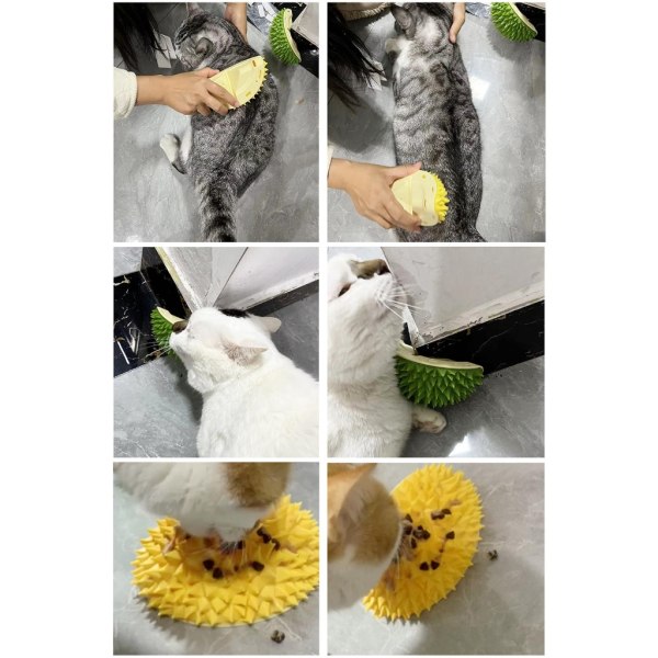 Cats Self Groomer Cats Corner Grooming Massage gnidningsborste för kattunge Yellow
