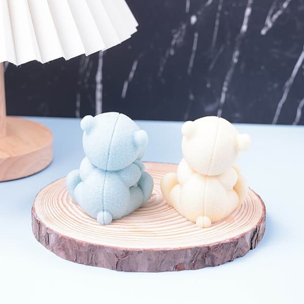 Silikoneform 3D Bjørn Lysforme DIY Lerbageforme Dyreharpiksforme