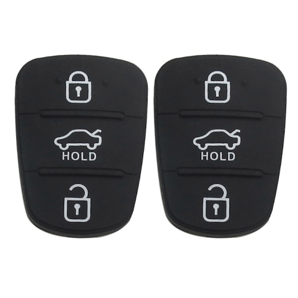 2Pack Keyless Entry Fob Shell Bilnyckel Gummiknappskuddar Case